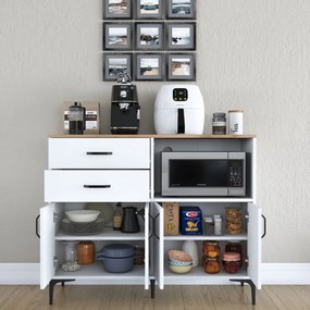 Armário Multiusos JE166 – Branco Nogal – 120x98,6x40 cm
