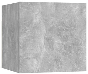 6 pcs conjunto de móveis de TV contraplacado cinzento cimento