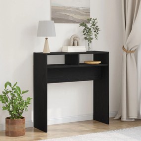 Mesa Console de Carvalho Preto - 78x30x80 cm - Feita de Madeira Engenh