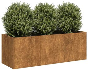 Floreira enferrujada 120x40x40 cm aço resistente