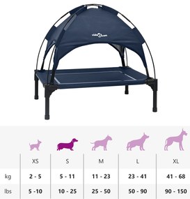 Cama Elevada para Cães Azul-marinho Tecido, Metal 71 x 64 x 71 cm
