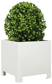 Vaso/floreira de jardim 2 pcs 30x30x30 cm aço branco