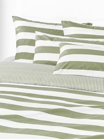 Capa de edredão reversível em algodão às riscas Lorena