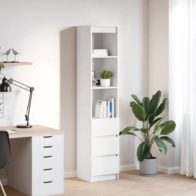 vidaXL Aparador alto 37,5x35x180 cm derivados de madeira branco