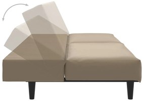 Sofá-cama de 2 lugares couro artificial cappuccino