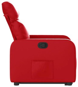 Poltrona reclinável elevatória couro artificial vermelho