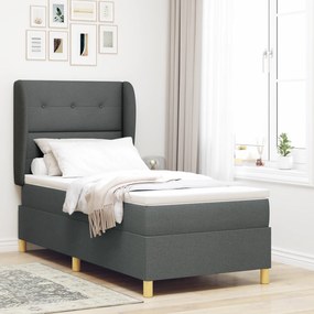 Cama Box com Colchão vidaXL Cinza Escuro 90x190 cm Tecido