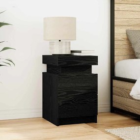 Cômoda de Canto com Luzes LED Carvalho Preto 35x39x55 cm