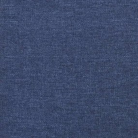 Apoio de pés 60x60x36 cm tecido/couro artificial azul