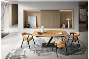 Mesa de Jantar Corvo Ext. Oval pé ferro