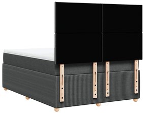 Cama com molas/colchão 140x190 cm tecido cinzento-escuro
