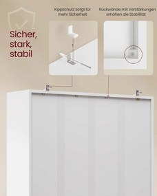 Estante com 6 compartimentos abertos 24 x 80 x 160,7 cm em branco