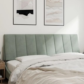 Almofadão de cabeceira 160 cm veludo cinzento-claro