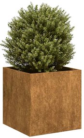 Floreira enferrujada 40x40x40 cm aço resistente