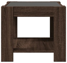Mesa de centro c/ LEDs 53x53x45 cm derivados de madeira