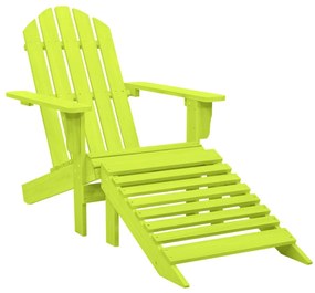 vidaXL Cadeira Adirondack para jardim com otomano abeto maciço verde