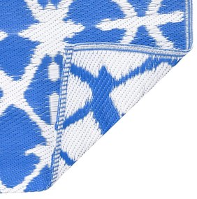 Tapete de exterior 80x150 cm ARAKIL PP azul e branco