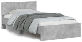 vidaXL Estrutura de cama c/ cabeceira derivados madeira cinza-cimento