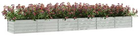 Canteiro elevado de jardim 480x80x45cm aço galvanizado prateado