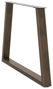 Pés para mesa de jantar em formato de V, 2 peças, aço natural, 90x(72-