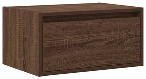 Mesa de cabeceira de parede com luzes LED carvalho castanho