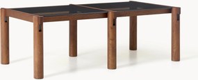 Mesa de jantar em madeira de carvalho com tampo de vidro Rory, vários tamanhos