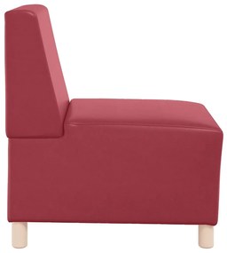 Poltrona 55 cm couro artificial vermelho tinto