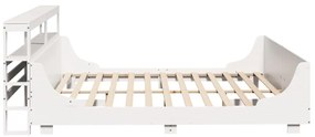 Cama sem colchão 180x200 cm madeira de pinho maciça branco