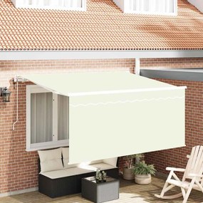 vidaXL Toldo Retrátil Creme Branco Castanho 300 x 200 cm