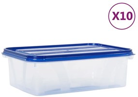 vidaXL Recipientes para alimentos com tampas 10 pcs PP
