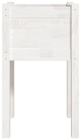 Vaso de jardim 40x40x70 cm madeira de pinho maciça branco