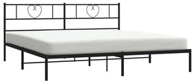 Estrutura de cama com cabeceira 200x200 cm metal preto