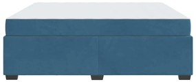 Estrutura de cama com colchão Azul escuro 180 x 200 cm Veludo