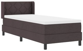 Cama Box com almofada Marrom Escuro 80 x 200 cm Tecido e Espuma