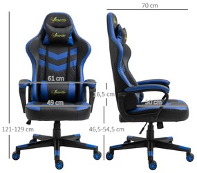 Vinsetto Cadeira Gaming Cadeira de Escritório Ergonómica com Altura Re