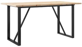 Mesa de jantar estrutura em O 160x80x75,5cm pinho/aço