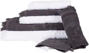 Toalhas 100% algodão  jacquard C/ Franjas 500 gr./m2: Cinzento escuro 1 Toalha 30x50 cm