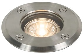 Foco de chão para exterior em aço 11cm IP67 - Basic Round Moderno