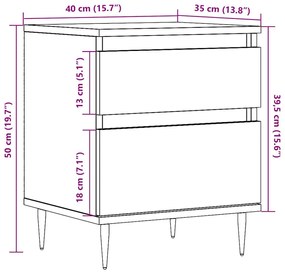 Mesa cabeceira 40x35x50 cm derivados madeira carvalho artisiano