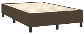 Cama box spring c/ colchão/LED 120x200cm tecido castanho-escuro