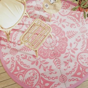 Tapete de exterior Ø200 cm ARAKIL PP Rosa
