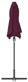 Guarda-sol de Jardim Vermelho bordô 380 x 196 x 235 cm