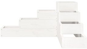 Floreira de jardim c/ 4 níveis 80,5x79x36cm pinho maciço branco