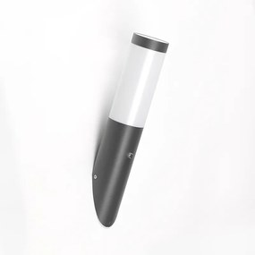Candeeiro de parede exterior moderno cinzento escuro IP44 com sensor crepuscular - Rox Moderno