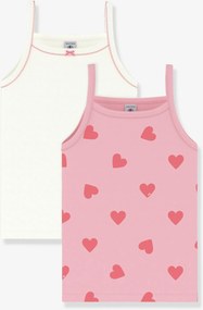 Lote de 2 tops de alças Petit Bateau para criança branco
