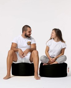 Pufe de Jardim Round Pouf – Preto – 55x30 cm | Tribo Home