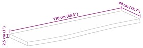 Tampo de mesa c/ borda viva 110x40x2,5 cm mangueira maciça
