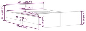 Estrutura de cama com cabeceira e pés 120x190 cm branco