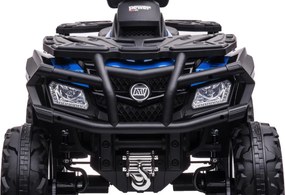Moto 4 elétrica para crianças até 6 anos bateria de lítio de 24 volts, 4x4, pneus de borracha, banco em pele Azul