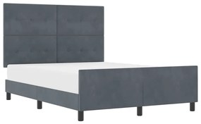 Cama de Veludo Cinza Escuro vidaXL 140x190 cm